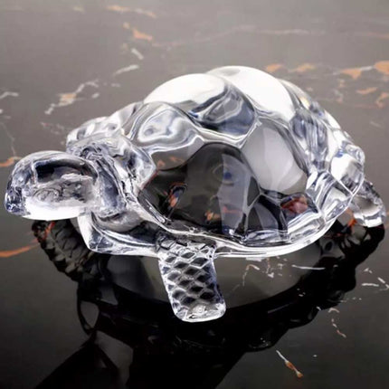 Crystal Glass Turtle Figurine Miniature Tortoise Statue Chinese Feng Shui Lucky