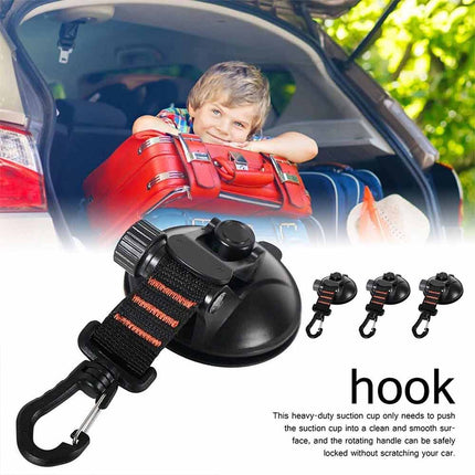 Car Suction Cup Tie-Downs (4pcs) | Heavy-Duty Anchors for Cargo, Roof Rack, Dog Guards & Awning Hooks