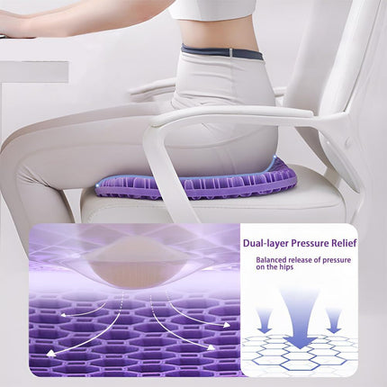 Extra-Thick Orthopedic Gel Seat Cushion for Office & Car