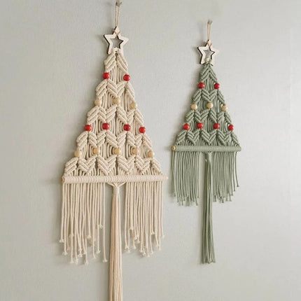 Knitted Christmas Tree DIY Kit – 2Pcs Wall Hanging Festive Gift