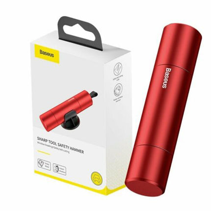 Baseus 2-in-1 Emergency Escape Tool: Car Safety Hammer & Seat Belt Cutter for Life Saving, Break Glass in Emergencies