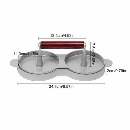 Double Burger Press Non Stick Aluminium Beef Patty Maker for BBQ
