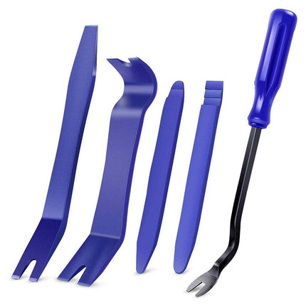 5PCS Non-Marring Car Trim Removal Tool Kit - Pry Bar Set for Auto Interior Door Panel & Radio Clip Installation