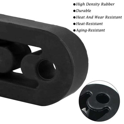 Universal Heavy Duty Exhaust Hanger Kit - 4PCS Black Rubber Pipe Mount Brackets for Car