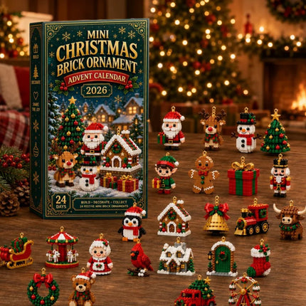 24-Day Christmas Advent Calendar Pre-Assembled Brick Ornament Blind Boxes