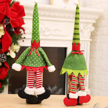 4Pcs Christmas Santa Hat Bottle Topper Wine Cover Xmas Table Decor
