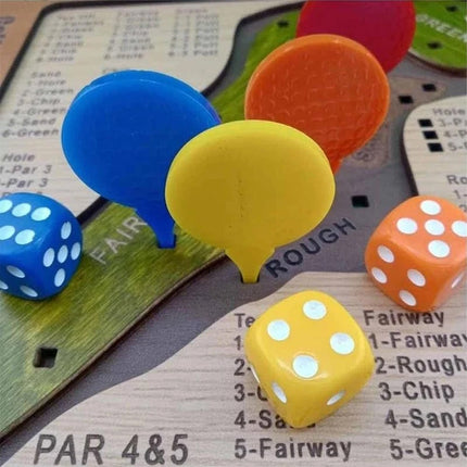 Wooden Mini Tabletop Dice Golf Game Fun Challenging Board Game