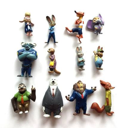 12PCS Zootopia Judy Nick Mr Big Mini PVC Figures Set