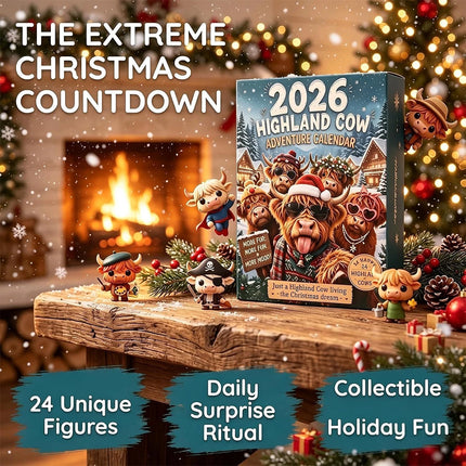 3D Highland Cow Advent Calendar 2026 24-Day Christmas Countdown