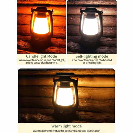 Solar & USB Rechargeable LED Camping Lantern for Tent Hiking Outdoor