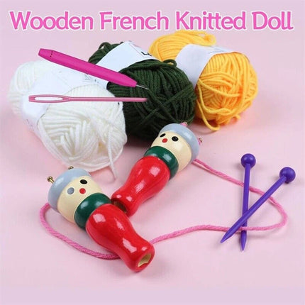 Wooden Spool Knitting Doll Set – French Knitting Tool Kit for Beginners