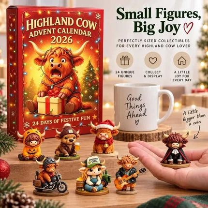 Highland Cow 3D Silicone Advent Calendar 2026 24-Day Christmas Countdown Gift