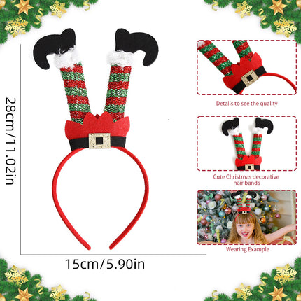 Christmas Elf Hat Headband Santa Legs Party Decoration Headwear