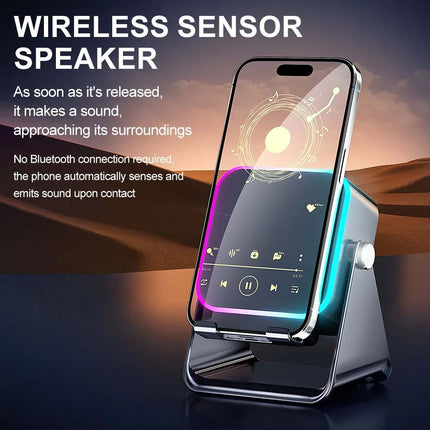 Mini 5-in-1 Wireless Induction Speaker & Phone Stand with Bluetooth