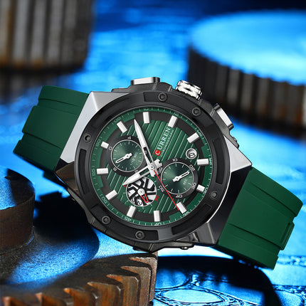 Men's Military Sport Silicone Watch with Calendar for Boys