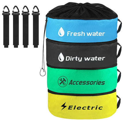 Hose & Cord Storage Bag for Camping & RV | All-in-One for Water Hose & Cables, Heavy-Duty Carry Case
