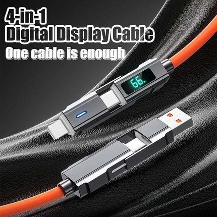 4-in-1 USB-C PD 100W Fast Charging Cable for iPhone & Android