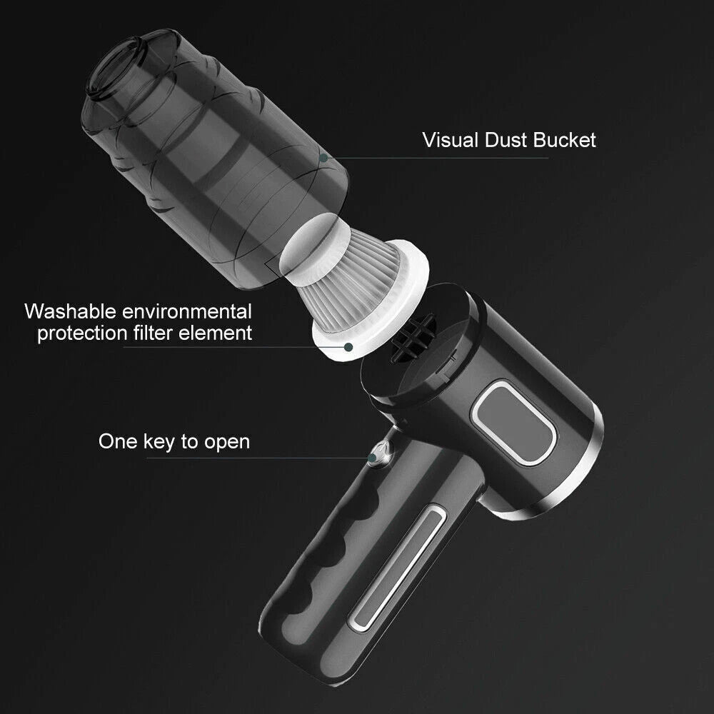 120W Cordless Handheld Vacuum Cleaner, Strong Suction for Car and Home Use