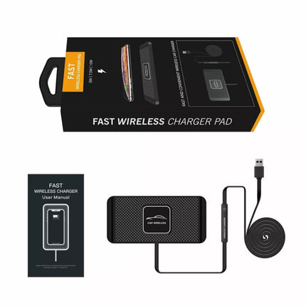 Car Wireless Fast Charging Mat Non-Slip Pad Holder with 1M Cable