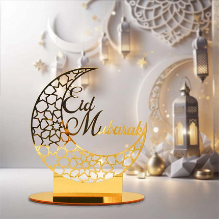 Islamic Eid Mubarak Acrylic Ornament Ramadan Decorations for Muslim Home & Festival Party
