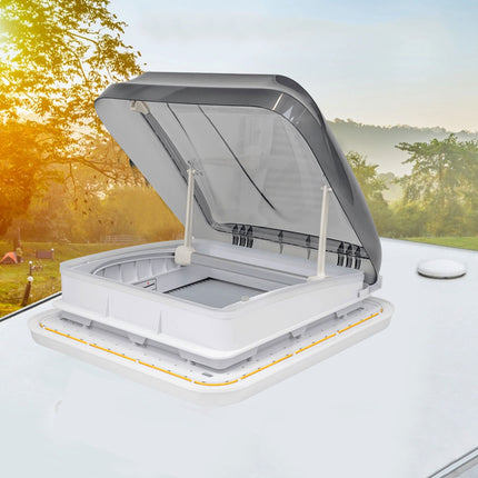 400mm x 400mm Roof Hatch with Skylight | Built-In Blind & LED Light for Caravan, Motorhome, RV