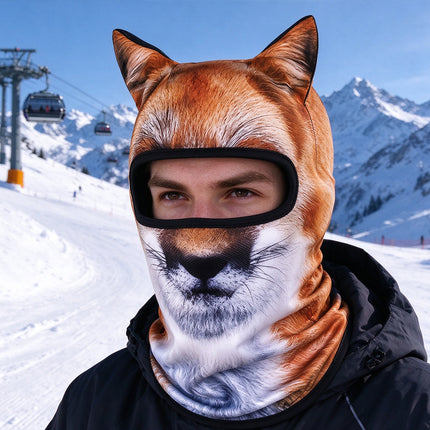 3D Animal Ears Ski Balaclava Full Face Mask for Winter Motorcycle Snowboard