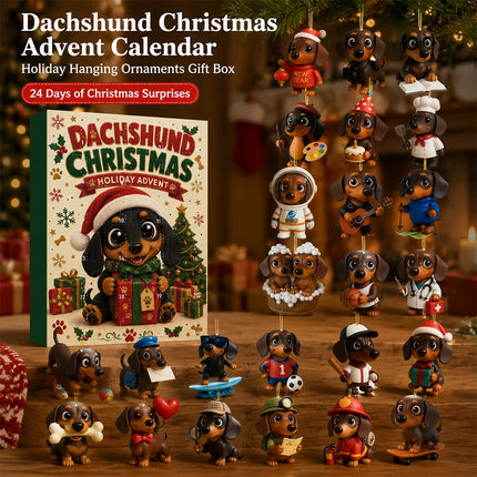 2026 Dachshund Advent Calendar 24-Day Christmas Countdown Acrylic Gift
