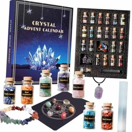 Crystal Advent Calendar 2026 Healing Gemstone 24-Day Christmas Countdown