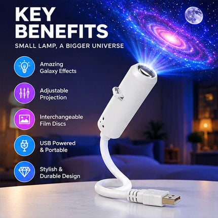 5D Galaxy Projector 24-in-1 USB Starry Sky Night Light 24 Films 360°