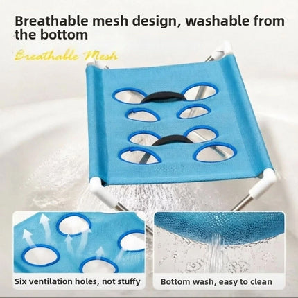 Foldable Non-Slip Pet Grooming Hammock Bathing Stand for Dogs - Blue