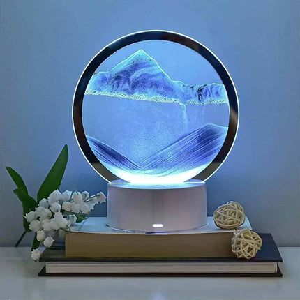 3D LED Moving Sand Table Lamp with 16 Colors Quicksand Hourglass Sea Landscape