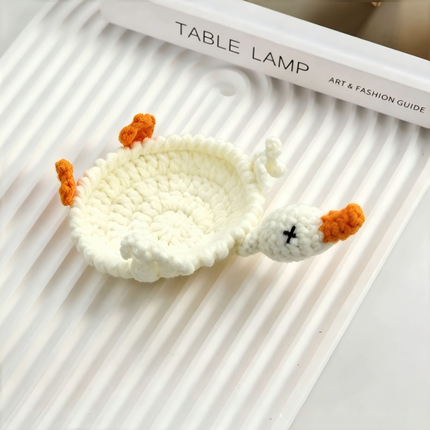 Handmade Crochet 3D Animal Coaster Cute Knitted Mug Rug Round Drink Mat