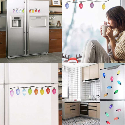 Reflective Christmas Bulb Lights for Car - Holiday Refrigerator Exterior Stickers