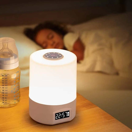 Touch Control Remote LED Night Light with Digital Time Display for Bedside