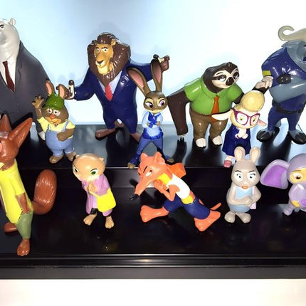 12PCS Zootopia Judy Nick Mr Big Mini PVC Figures Set
