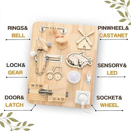 Montessori Busy Board for Toddlers – Sensory Fidget Toy, Autism & ADHD Educational Gift