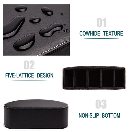 PU Leather Remote & Phone Storage Box Desk Organizer Holder for Home