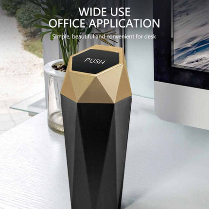 Mini Car Trash Can with Lid - Portable Auto Garbage Bin, Push-Button Lid & Leak-Proof Design