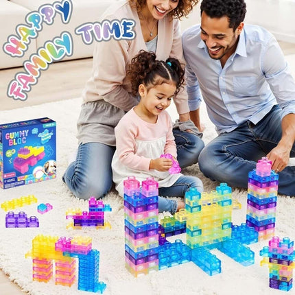40Pcs Soft Sensory Building Blocks Jelly Blox Mega Pack Educational STEM Toy for Kids