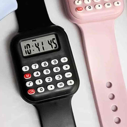 New 2026 Kids Watch with Calculator & Rubber Strap for Girls Students