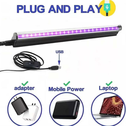 USB 24-LED UV Ultraviolet Strip Tube Blacklight for Club Party Lamp