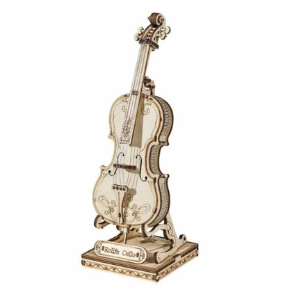 3D Wooden Cello Scale Model DIY Laser Cut Puzzle Kit