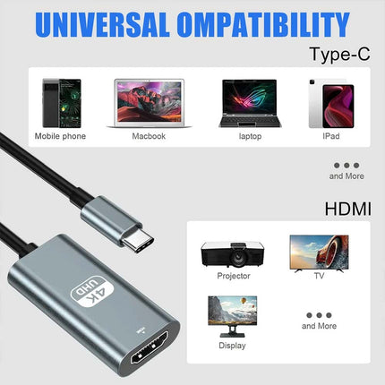 USB-C to HDMI Adapter 4K 60Hz for Laptop, Tablet, TV