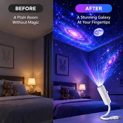 5D Galaxy Projector 24-in-1 USB Starry Sky Night Light 24 Films 360°
