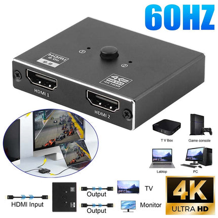 4K2K 60Hz HDMI 2.1 Switch 1x2 or 2x1 Bi-Directional Splitter