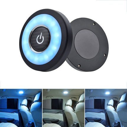 Magnetic USB Rechargeable LED Car Dome Light - Stick to Roof & Clip Visor, Portable Multi-Use Reading Lamp
