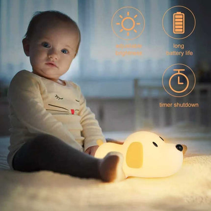 Rechargeable Cute Puppy Touch Night Light for Kids Gift