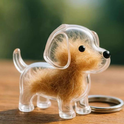 3Pcs Dog Fur Storage Keychain Hanging Puppy Hair Pendant DIY Keyring