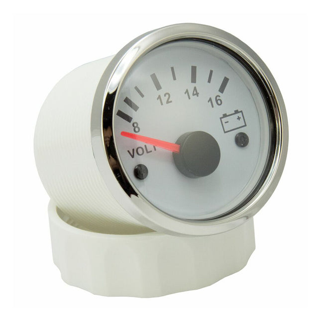 Marine Voltmeter Gauge 8-16V | 52mm Boat & Car Battery Monitor for 12V Systems in Truck, RV, Vehicle