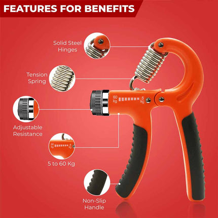 Adjustable Hand Gripper 5-60 kg Forearm Wrist Finger Strength Trainer
